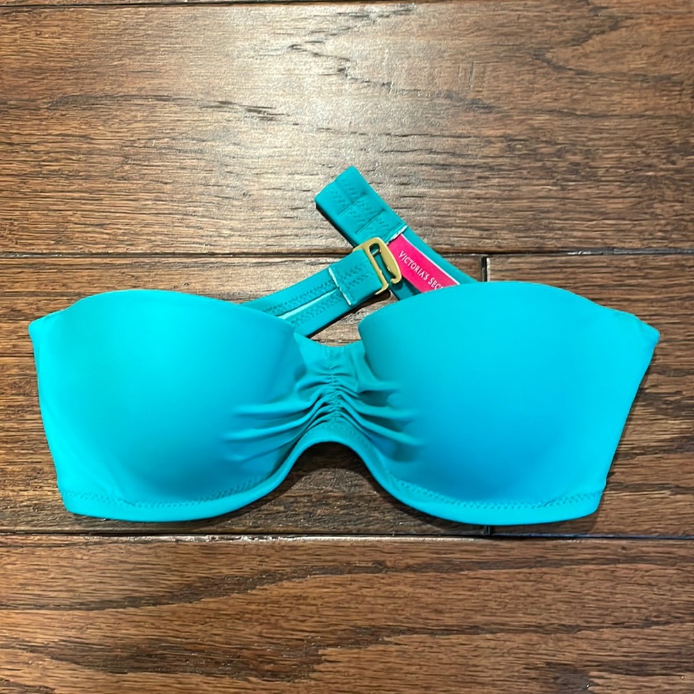 𝅺VS Teal Flirt Bandeau Bikini top Padded 32B